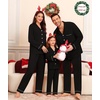 image:imageSWOMOG Matching Family Christmas Pajamas Set Modal Long Sleeve ButtonDown Sleepwear Family Festival Party Xmas PJs SetsBlack