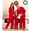 image:imageSWOMOG Matching Family Christmas Pajamas Set Modal Long Sleeve ButtonDown Sleepwear Family Festival Party Xmas PJs SetsChristmas Red