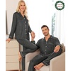 image:imageSWOMOG Matching Family Christmas Pajamas Set Modal Long Sleeve ButtonDown Sleepwear Family Festival Party Xmas PJs SetsDeep Grey