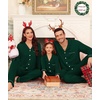 image:imageSWOMOG Matching Family Christmas Pajamas Set Modal Long Sleeve ButtonDown Sleepwear Family Festival Party Xmas PJs SetsGreen