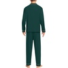 image:imageSWOMOG Men Cotton Pajamas Set Christmas Green Comfy Long Sleeve Sleepwear Soft Button Down Modal Nightwear 2 Piece Pj Set with Pockets