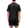 image:imageSWOMOG Men Satin Silk Pajamas Sets with Pockets Short Sleeve ButtonDown PJs Sets 2 Piece Summer Sleepwear SXXLStyleablack