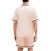 image:imageSWOMOG Men Satin Silk Pajamas Sets with Pockets Short Sleeve ButtonDown PJs Sets 2 Piece Summer Sleepwear SXXLStyleachampagne