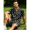 image:imageSWOMOG Men Satin Silk Pajamas Sets with Pockets Short Sleeve ButtonDown PJs Sets 2 Piece Summer Sleepwear SXXLStyleawhite Leopard Print