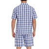 image:imageSWOMOG Mens 100 Cotton Pajama Set 2Pcs Button Down Pjs Set Short Sleeve Sleepwear with Pocket Soft Summer Stripe NightwearBrown White Plaid