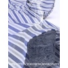 image:imageSWOMOG Mens 100 Cotton Pajama Set 2Pcs Button Down Pjs Set Short Sleeve Sleepwear with Pocket Soft Summer Stripe NightwearNavy White Stripes