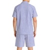image:imageSWOMOG Mens 100 Cotton Pajama Set 2Pcs Button Down Pjs Set Short Sleeve Sleepwear with Pocket Soft Summer Stripe NightwearNavy White Stripes