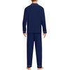 image:imageSWOMOG Mens Christmas Pjs Set with Pockets Long Sleeve Modal Sleepwear Button Down Pajamas Soft Loungewear 2 Pcs Comfy Pj Set Navy Blue