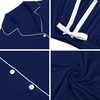 image:imageSWOMOG Mens Christmas Pjs Set with Pockets Long Sleeve Modal Sleepwear Button Down Pajamas Soft Loungewear 2 Pcs Comfy Pj Set Navy Blue