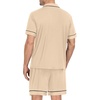 image:imageSWOMOG Mens Pajama Set Short Sleeve 2 PCS Sleepwear Button Down Soft Loungewear Modal Set Pj Set with Pockets S3XLKhaki