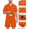 image:imageSWOMOG Mens Pajama Set Short Sleeve 2 PCS Sleepwear Button Down Soft Loungewear Modal Set Pj Set with Pockets S3XLOrange