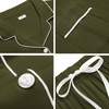 image:imageSWOMOG Womens Button Down Pajamas Set Short Sleeve Sleepwear Bride Soft Pj Lounge Sets XS3XLArmy Green Piping Trim