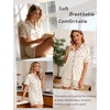 image:imageSWOMOG Womens Pajama Sets Cute Ruffle Matching PJs Sleepwear Button Down Short Sleeve Loungewear 2 Piece PJ SetBeige Cherry1