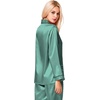 image:imageSWOMOG Womens Silk Satin Pajamas Set Long Sleeve Button Down Sleepwear 2 Piece Lounge Set Pj Set XS3XLSmog Green