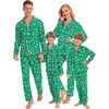 image:imageSWOMOG Family Christmas Pajamas Set Women amp Men Long Sleeve Sleepwear Party Pj Sets ButtonDown Loungewear SetGreen With Santa Claus