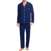 image:imageSWOMOG Mens Christmas Pjs Set with Pockets Long Sleeve Modal Sleepwear Button Down Pajamas Soft Loungewear 2 Pcs Comfy Pj Set Navy Blue