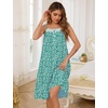 image:imageSWOMOG 100 Cotton Nightgowns for Women Lace Sleeveless Sleep Dress Victorian Sleepshirt Button Strap Night GownGreen Flower