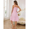 image:imageSWOMOG 100 Cotton Nightgowns for Women Lace Sleeveless Sleep Dress Victorian Sleepshirt Button Strap Night GownPink