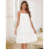 image:imageSWOMOG 100 Cotton Nightgowns for Women Lace Sleeveless Sleep Dress Victorian Sleepshirt Button Strap Night GownWhite