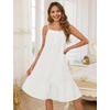 image:imageSWOMOG 100 Cotton Nightgowns for Women Lace Sleeveless Sleep Dress Victorian Sleepshirt Button Strap Night GownWhite