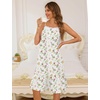 image:imageSWOMOG 100 Cotton Nightgowns for Women Lace Sleeveless Sleep Dress Victorian Sleepshirt Button Strap Night GownWhite Flower