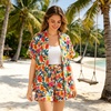 image:imageSWOMOG Hawaiian Tropical Print Womens 2 Piece Swimsuit Cover Up Set  Loose Short Sleeve Top amp Shorts for Summer Beach SXXLWhite Red Floral