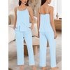 image:imageSWOMOG Maternity Pajamas Set 3 PCS Nusing Pajamas Labor and Delivery Gown amp Camisole amp Pants Postpartum PjsLights Blue