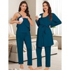 image:imageSWOMOG Maternity Pajamas Set 3 PCS Nusing Pajamas Labor and Delivery Gown amp Camisole amp Pants Postpartum PjsOxford Blue