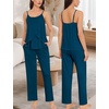 image:imageSWOMOG Maternity Pajamas Set 3 PCS Nusing Pajamas Labor and Delivery Gown amp Camisole amp Pants Postpartum PjsOxford Blue