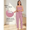 image:imageSWOMOG Maternity Pajamas Set 3 PCS Nusing Pajamas Labor and Delivery Gown amp Camisole amp Pants Postpartum PjsTaro Purple