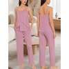 image:imageSWOMOG Maternity Pajamas Set 3 PCS Nusing Pajamas Labor and Delivery Gown amp Camisole amp Pants Postpartum PjsTaro Purple