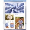 image:imageSWOMOG Mens 100 Cotton Pajama Set 2Pcs Button Down Pjs Set Short Sleeve Sleepwear with Long Pants Soft Stripe NightwearBlue Stripes