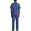 image:imageSWOMOG Mens 100 Cotton Pajama Set 2Pcs Button Down Pjs Set Short Sleeve Sleepwear with Long Pants Soft Stripe NightwearNavy Blue Plaid