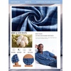 image:imageSWOMOG Mens 100 Cotton Pajama Set 2Pcs Button Down Pjs Set Short Sleeve Sleepwear with Long Pants Soft Stripe NightwearNavy Blue Plaid