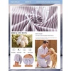 image:imageSWOMOG Mens 100 Cotton Pajama Set 2Pcs Button Down Pjs Set Short Sleeve Sleepwear with Long Pants Soft Stripe NightwearWhite Stripes