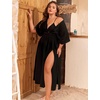image:imageSWOMOG Women Plus Size Swimsuit Cover Up Bikini Bathing Suit Sexy Deep V Neck Swim Beach Dresses Summer BeachwearLongblack