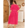 image:imageSWOMOG Women Plus Size Swimsuit Cover Up Bikini Bathing Suit Sexy Deep V Neck Swim Beach Dresses Summer BeachwearLongrose Red