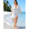 image:imageSWOMOG Women Plus Size Swimsuit Cover Up Bikini Bathing Suit Sexy Deep V Neck Swim Beach Dresses Summer BeachwearLongwhite Stripe