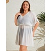 image:imageSWOMOG Women Plus Size Swimsuit Cover Up Bikini Bathing Suit Sexy Deep V Neck Swim Beach Dresses Summer BeachwearShortwhite
