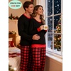 image:imageSWOMOG Couples Pajamas Set Women amp Men Long Sleeve Sleepwear Pjs Top Plaid Pants Loungewear Set with PocketsBlack  Red Plaid