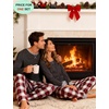 image:imageSWOMOG Couples Pajamas Set Women amp Men Long Sleeve Sleepwear Pjs Top Plaid Pants Loungewear Set with PocketsDeep Grey  Black Plaid