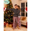 image:imageSWOMOG Couples Pajamas Set Women amp Men Long Sleeve Sleepwear Pjs Top Plaid Pants Loungewear Set with PocketsDeep Grey  Black Plaid