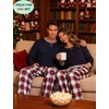 image:imageSWOMOG Couples Pajamas Set Women amp Men Long Sleeve Sleepwear Pjs Top Plaid Pants Loungewear Set with PocketsNavy Blue  Blue Plaid