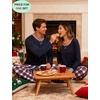 image:imageSWOMOG Couples Pajamas Set Women amp Men Long Sleeve Sleepwear Pjs Top Plaid Pants Loungewear Set with PocketsNavy Blue  Red Plaid