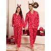 image:imageSWOMOG Couples Satin Pajamas Set Womens amp Mens Matching Silk Long Sleeve Sleepwear 2 Piece Button Down Pjs Set Lounge SetRed Candy