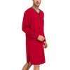 image:imageSWOMOG Mens Nightshirt Modal Long Sleeve Nightgown Henley Night Shirts Sleepwear Big amp Tall Nightwear Red Medium