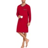 image:imageSWOMOG Mens Nightshirt Modal Long Sleeve Nightgown Henley Night Shirts Sleepwear Big amp Tall Nightwear Red Medium
