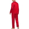 image:imageSWOMOG Mens Silk Pajamas Set Satin Long Sleeve Button Down 2 PCS Sleepwear V Neck Classic Loungewear Pjs with Long PantsAred