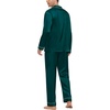 image:imageSWOMOG Mens Silk Pajamas Set Satin Long Sleeve Button Down 2 PCS Sleepwear V Neck Classic Loungewear Pjs with Long PantsDark Green