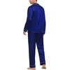 image:imageSWOMOG Mens Silk Pajamas Set Satin Long Sleeve Button Down 2 PCS Sleepwear V Neck Classic Loungewear Pjs with Long PantsNavy Blue